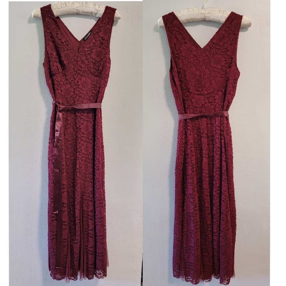 L Candalite Fairy Lace Formal Gown Sleeveless V-Neck Whimsigoth Elegant Floral